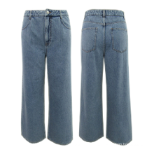 Venta al por mayor Pantalones de pierna ancha de alta calidad Mujeres Jeans